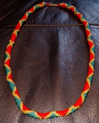 Perlenkette rot grün - perlenkette, gelb