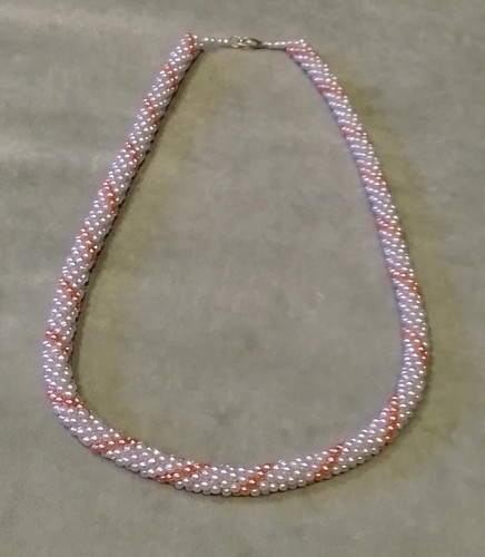Perlenkette weiß rosa - weiß,