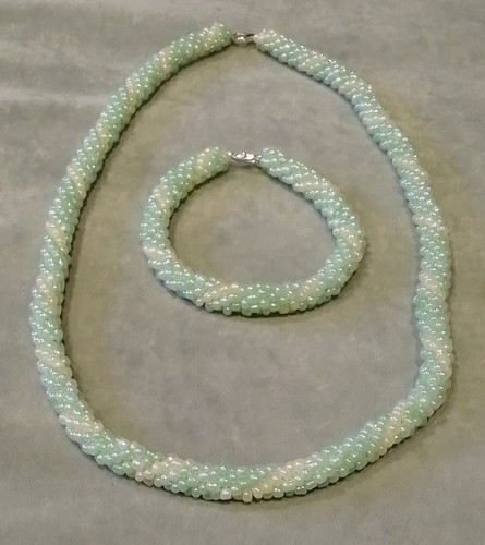Perlenkette armband set grün - armband,