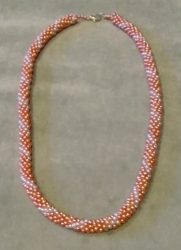Perlenkette rosa weiß - perlenkette,